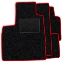 [BLM]SU013 rot - Velours-Fußmatten-Set passend für Suzuki Vitara II 2014-2018 - roter Rand