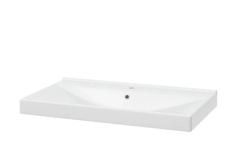 Bad-Keramik-Waschbecken   ¦ weiß ¦ Maße (cm): B: 80 H: 7 T: 46.0 Schränke > Badschränke > Sanitär-Armaturen - Möbel Kraft