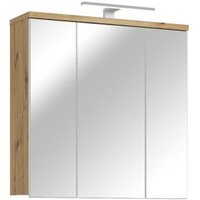 Bad-Spiegelschrank 3-trg VERIS von Forte Weiß / Artisan Oak