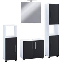 Badezimmer-Set 4tlg-Flandu schwarz weiß B/H/T: ca. 60x51x46 cm von VCM Möbel