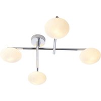Badezimmerlampe Decke IP44 Glas Metall 66 cm Chrom Weiß 4x G9 von Endon