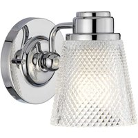 Badezimmerlampe Wand mit LED G9 IP44 16 cm hoch Metall Glas von ELSTEAD