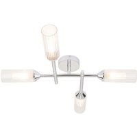 Badezimmerleuchte Decke IP44 Metall Glas Chrom Weiß 4x G9 von Endon