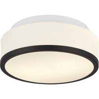 Badezimmerleuchte Decke Ø 23 cm rund Glas Weiß Schwarz IP44 Badezimmerleuchte Decke Ø 23 cm rund Glas Weiß Schwarz IP44 von Searchlight