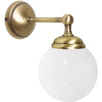 Badezimmerleuchte Wand B: 12 cm Kugelschirm Glas Messing E14 von Ghidini Giovanni Battista
