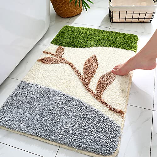 Badezimmerteppich Grau Braun Grün Badematte Flauschig Mikrofaser Badvorleger rutschfest Duschvorleger Schnelltrocknend Badteppich Waschbar Duschvorleger Verdicken Badematten Badmatte 50x80cm Badezimmerteppich Grau Braun Grün Badematte Flauschig Mikrofaser Badvorleger rutschfest Duschvorleger Schnelltrocknend Badteppich Waschbar Duschvorleger Verdicken Badematten Badmatte 50x80cm von LNXSESN