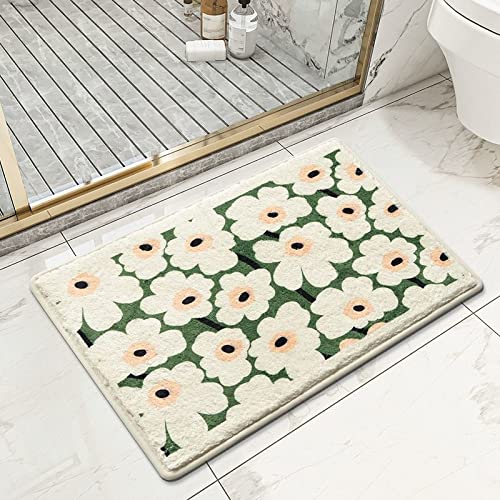 Badezimmerteppich Weiß Rosa Grün Badematte Flauschig Mikrofaser Badvorleger rutschfest Duschvorleger Schnelltrocknend Badteppich Waschbar Duschvorleger Verdicken Badematten Badmatte 40x60cm Badezimmerteppich Weiß Rosa Grün Badematte Flauschig Mikrofaser Badvorleger rutschfest Duschvorleger Schnelltrocknend Badteppich Waschbar Duschvorleger Verdicken Badematten Badmatte 40x60cm von LNXSESN