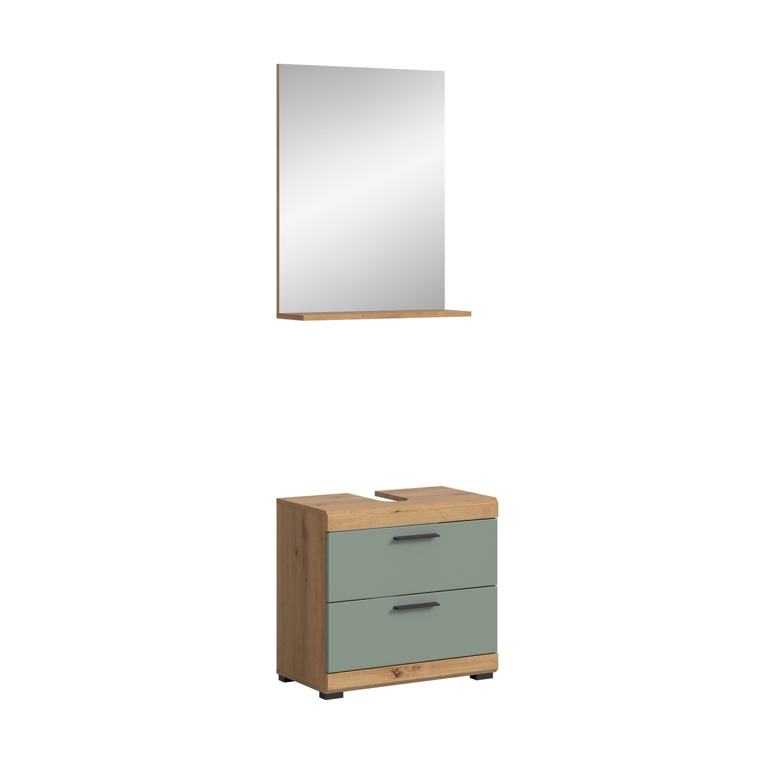 Badkombination 2-teilig mit Spiegel 60 x 191 x 34 cm Front Salbei FSC®
