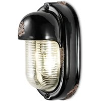 Badlampe Keramik Glas E27 H: 24 cm Schwarz Shabby Antik Badlampe Keramik Glas E27 H: 24 cm Schwarz Shabby Antik von Ferroluce