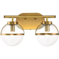 Badlampe Spiegel Metall Glas B: 38,1 cm IP44 in Messing Antik von ELSTEAD
