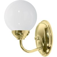 Badlampe Wand Messing Glas Kugelschirm E14 H: 20,5 cm von Ghidini Giovanni Battista