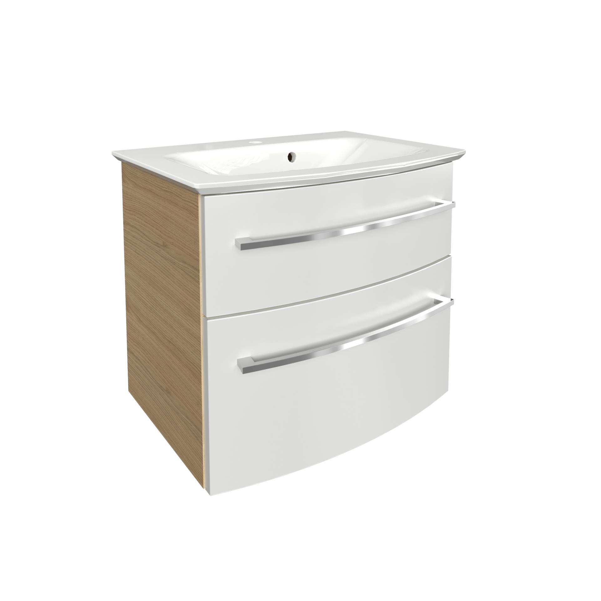 Fackelmann Waschbecken mit Unterschrank 'B.Style' braun, weiß glänzend 63,2 x 54,3 x 46 cm Fackelmann Waschbecken mit Unterschrank 'B.Style' braun, weiß glänzend 63,2 x 54,3 x 46 cm von Fackelmann