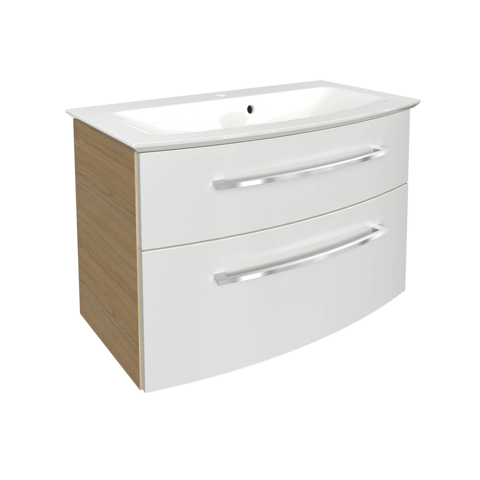 Fackelmann Waschbecken mit Unterschrank 'B.Style' braun, weiß glänzend 83,2 x 54,3 x 46 cm Fackelmann Waschbecken mit Unterschrank 'B.Style' braun, weiß glänzend 83,2 x 54,3 x 46 cm von Fackelmann