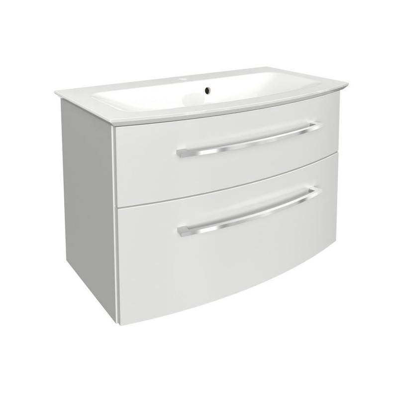 Fackelmann Waschbecken mit Unterschrank 'B.Style' weiß glänzend 83,2 x 54,3 x 46 cm von Fackelmann