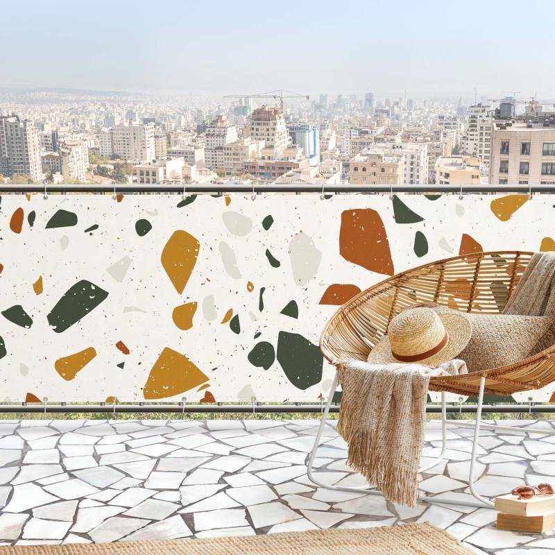 Balkon Sichtschutz Detailliertes Terrazzo Muster Livorno