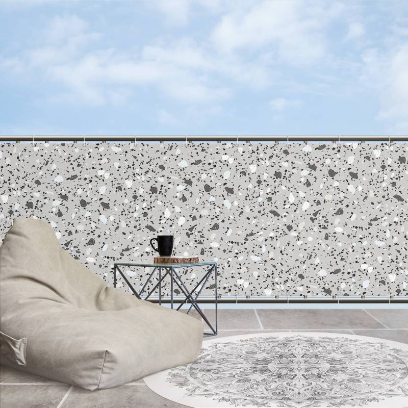 Balkon Sichtschutz Detailliertes Terrazzo Muster Massa