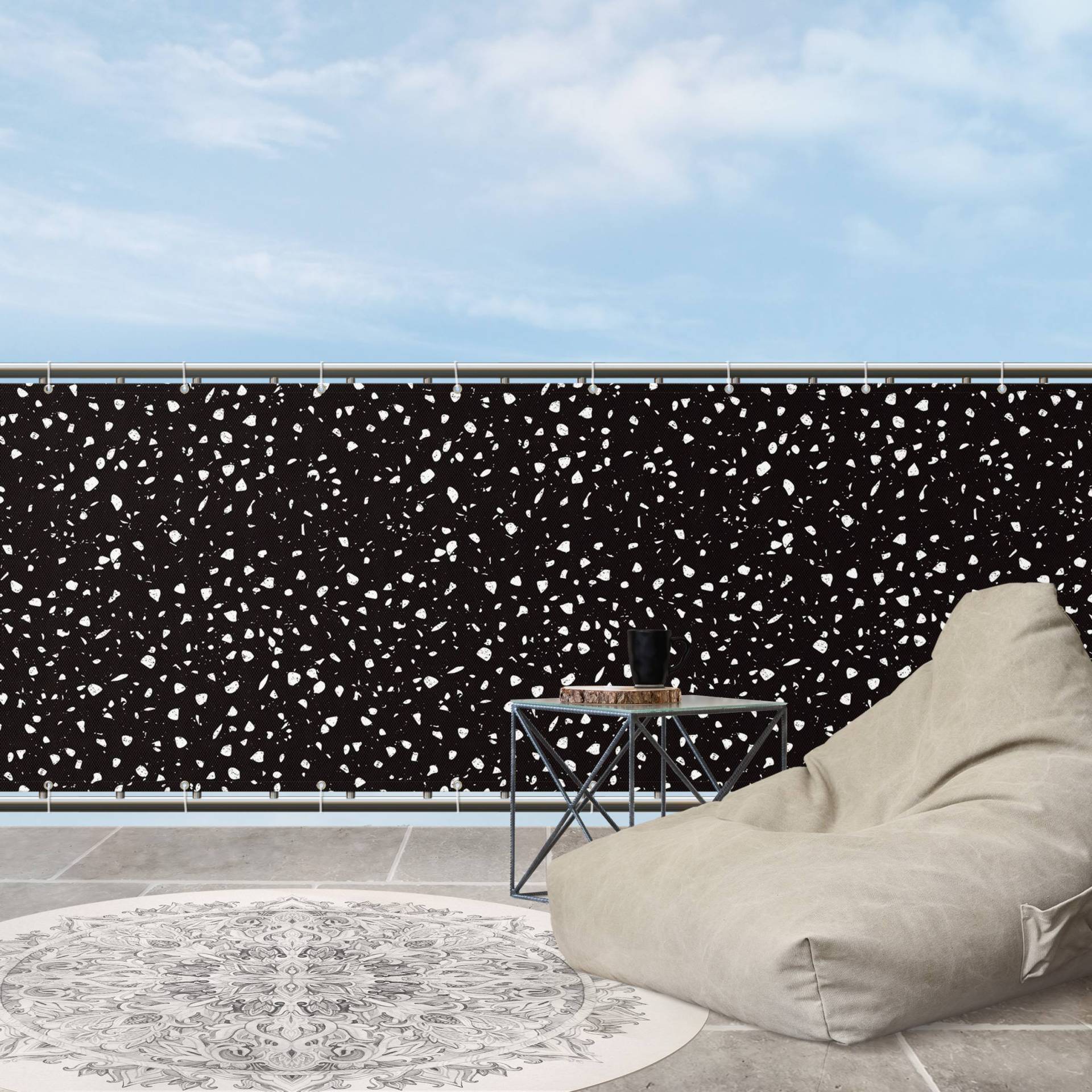 Balkon Sichtschutz Detailliertes Terrazzo Muster Palermo