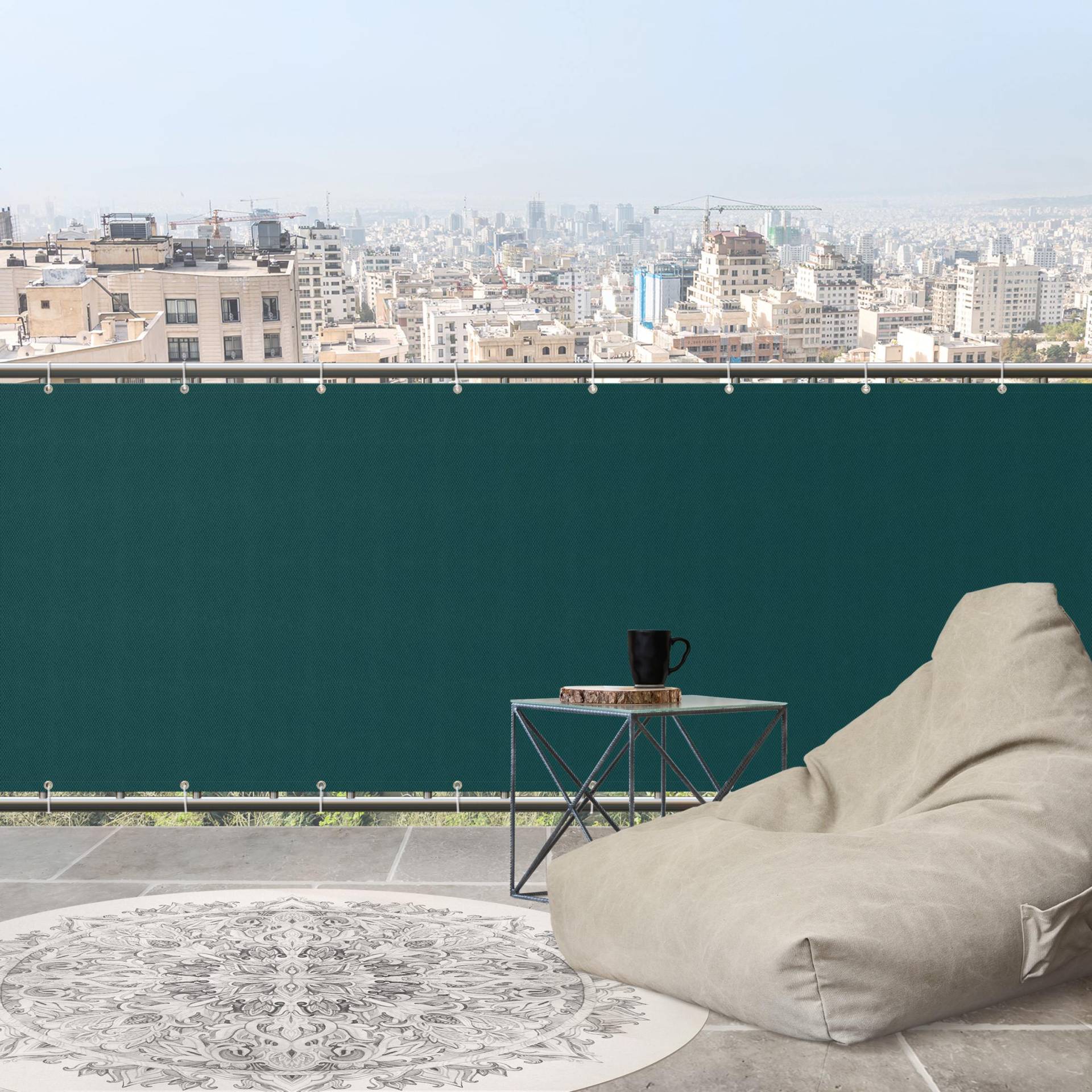 Balkon Sichtschutz Dunkle Jade