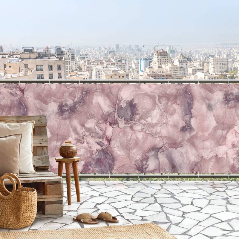 Balkon Sichtschutz Farbexperimente Marmor Violett
