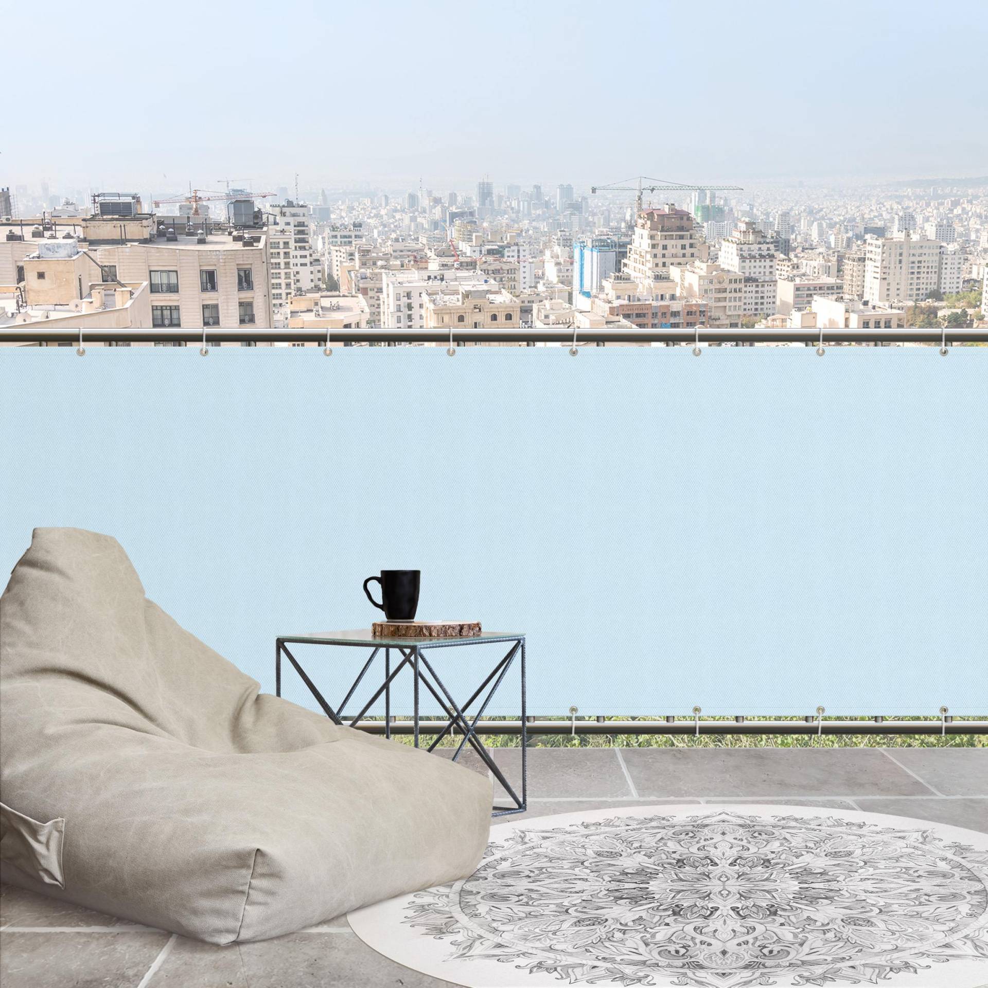 Balkon Sichtschutz Himmelblau