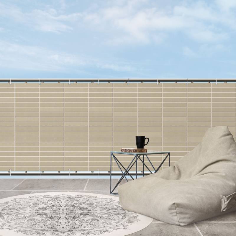 Balkon Sichtschutz Metro Fliesen - Beige