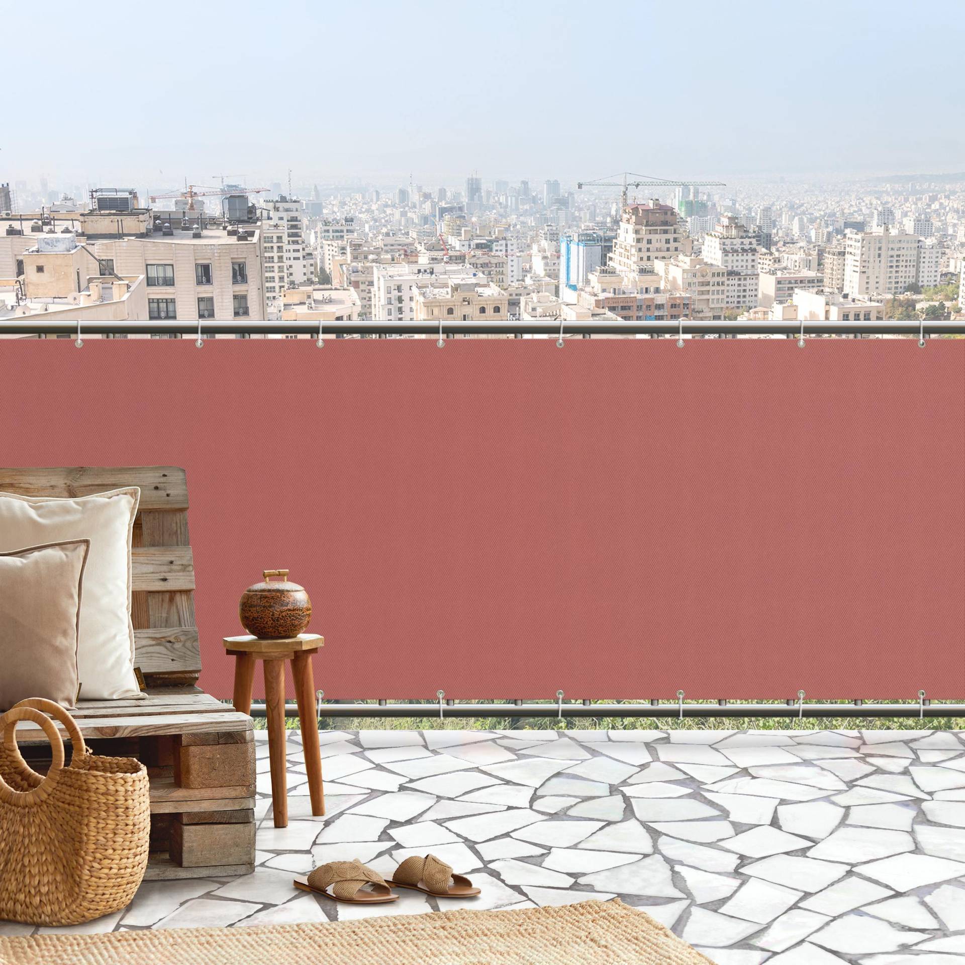 Balkon Sichtschutz Vintage Rot