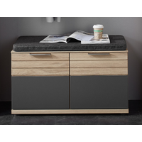 Bank 2-trg inkl Sitzkissen ACHAT von Wohn-Concept Wildeiche Bianco massiv / graphit Möbelbauplatte