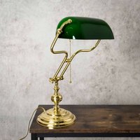 Bankerlampe Jugendstil 47 cm Messing Glas Zugschalter E27 von Ghidini Giovanni Battista