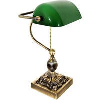 Bankerlampe Messing massiv Glas 36 cm hoch schwenkbar Bankerlampe Messing massiv Glas 36 cm hoch schwenkbar von Giovanni Battista