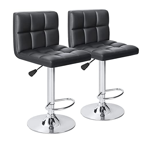 Barhocker 2er Set Barstuhl Tresenhocker Metallbeine Bistrohocker mit Fußstütze Barstuhl Moderne Tresenhocker 360° Drehbar Küchenhocker Höhenverstellbar für Küche/Hausbar/Esszimmer