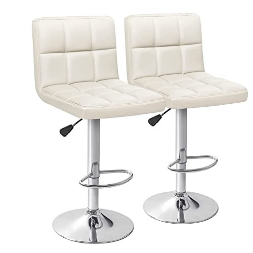 Barhocker 2er Set Barstuhl Tresenhocker Metallbeine Bistrohocker mit Fußstütze Barstuhl Moderne Tresenhocker 360° Drehbar Küchenhocker Höhenverstellbar für Küche/Hausbar/Esszimmer
