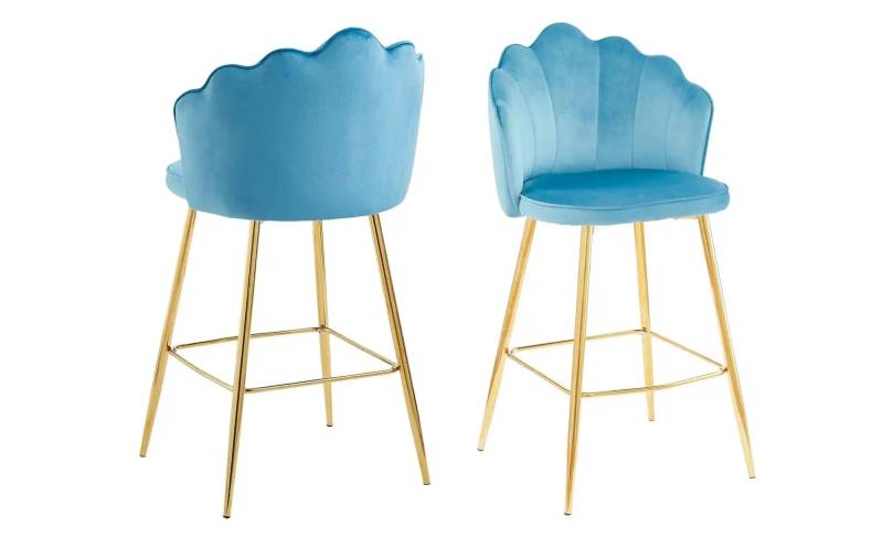 Barhocker 2er-Set   ¦ blau ¦ Maße (cm): B: 52 H: 100 Polstermöbel > Hocker > Barhocker - Höffner