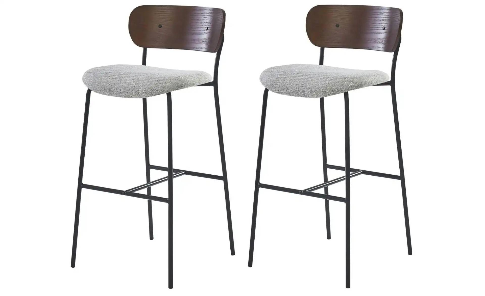 Barhocker 2er-Set   ¦ grau ¦ Maße (cm): B: 45,5 H: 93,5 Polstermöbel > Hocker > Barhocker - Höffner