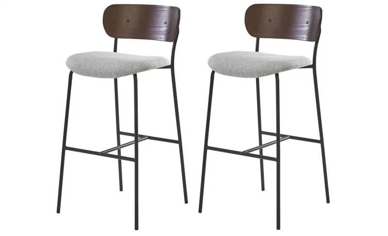 Barhocker 2er-Set   ¦ grau ¦ Maße (cm): B: 45,5 H: 93,5 Polstermöbel > Hocker > Barhocker - Höffner