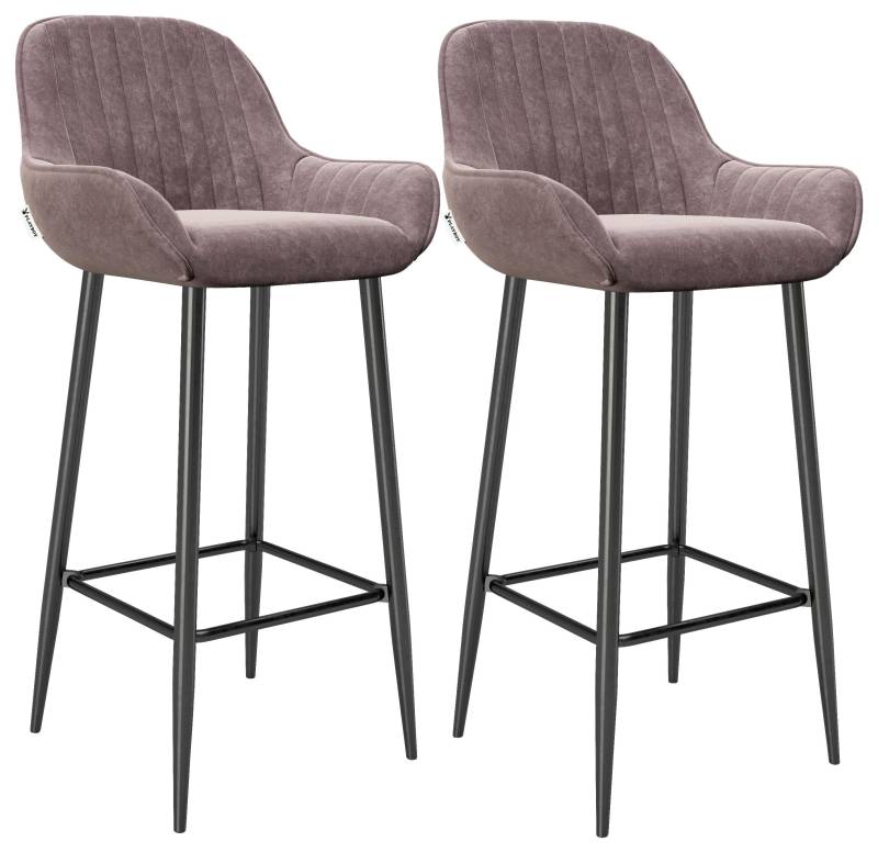 PLAYBOY Barhocker Marilyn 2er-Set Samt Rosa/Schwarz