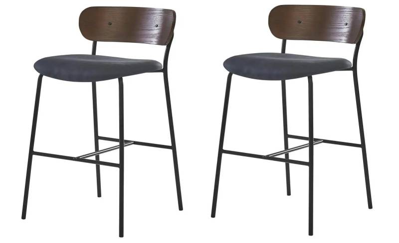 Barhocker 2er-Set   ¦ schwarz ¦ Maße (cm): B: 45,5 H: 93,5 Polstermöbel > Hocker > Barhocker - Höffner