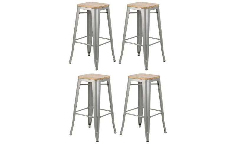 Barhocker 4er-Set   ¦ grau ¦ Maße (cm): B: 43 H: 75 Polstermöbel > Hocker > Barhocker - Höffner