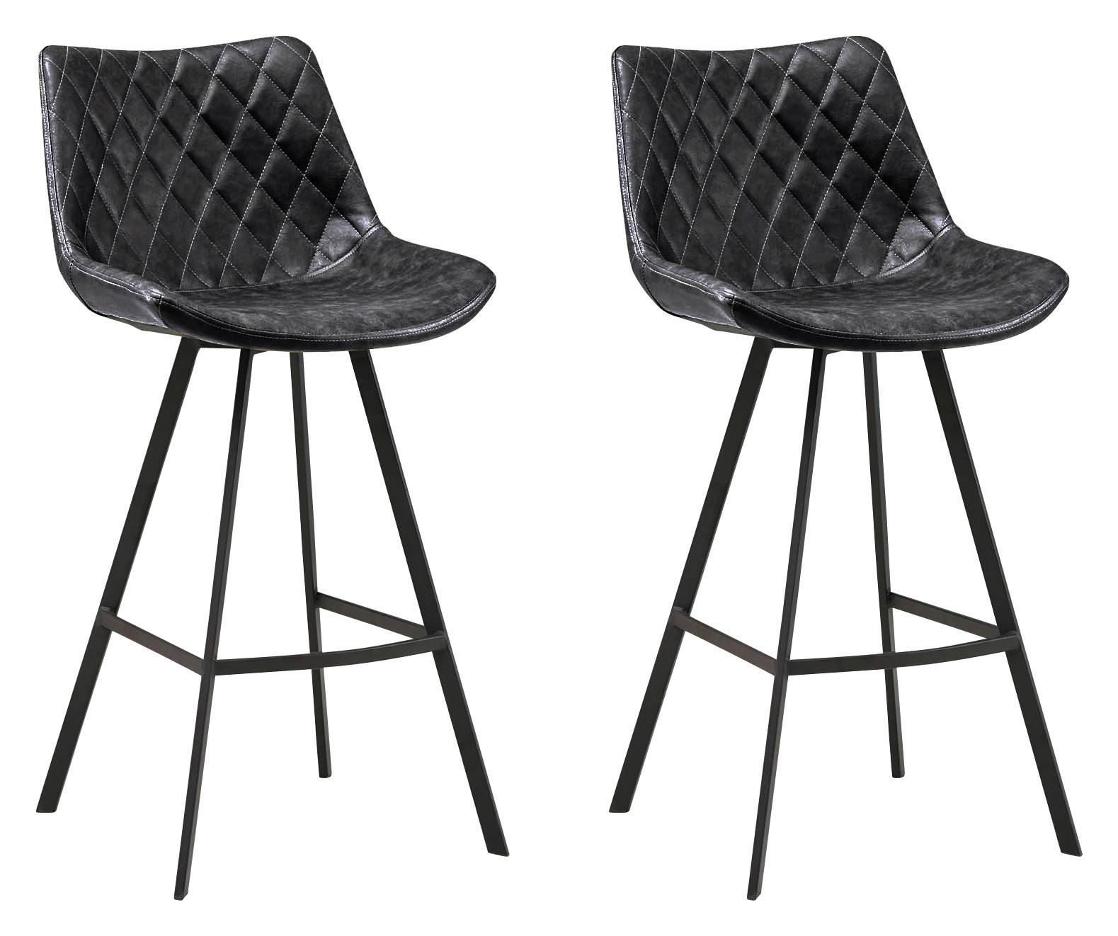 Barhocker-Set Bowie 2er-Set ca. 50x102 cm Schwarz