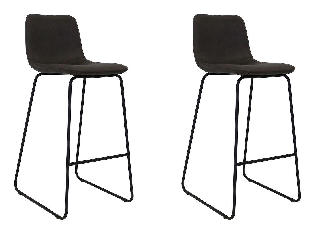 Barhocker-Set Byron Lederoptik ca. 48x102 cm 2er-Set Schwarz Barhocker-Set Byron Lederoptik ca. 48x102 cm 2er-Set Schwarz