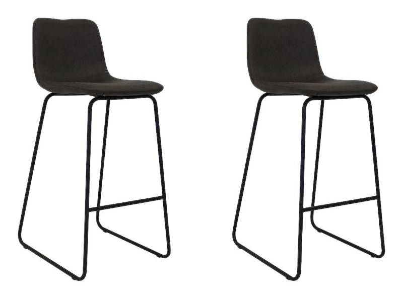 Barhocker-Set Byron Lederoptik ca. 48x102 cm 2er-Set Schwarz