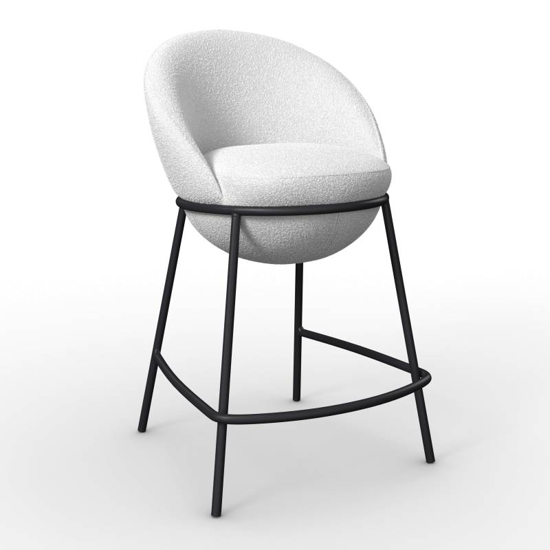 Barhocker Zoa Creme Struktur Gepolstert