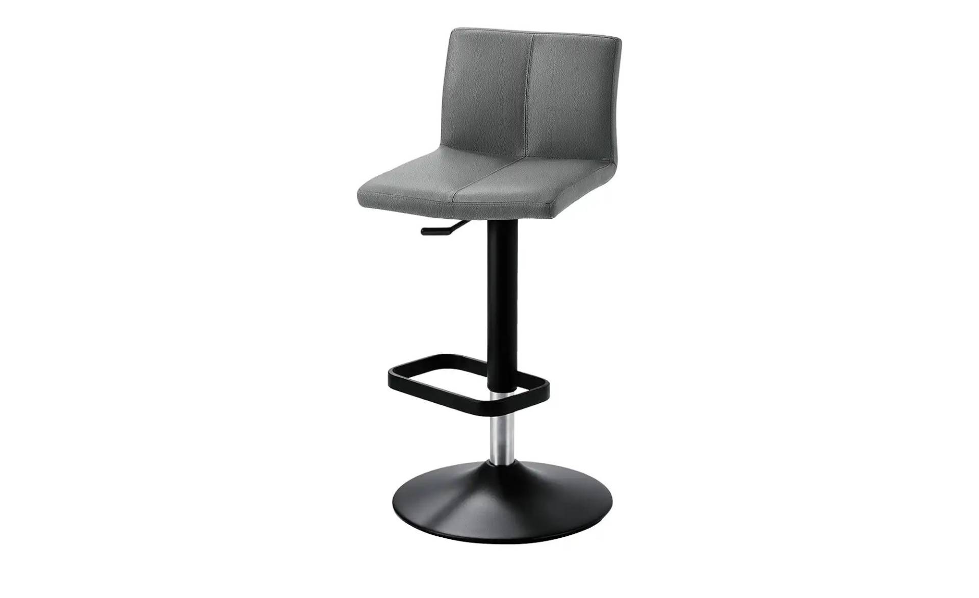 Barhocker  Leder  ¦ grau ¦ Maße (cm): B: 44 T: 38.0 Polstermöbel > Hocker > Barhocker - Möbel Kraft