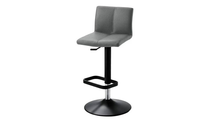 Barhocker  Leder  ¦ grau ¦ Maße (cm): B: 44 T: 38.0 Polstermöbel > Hocker > Barhocker - Möbel Kraft