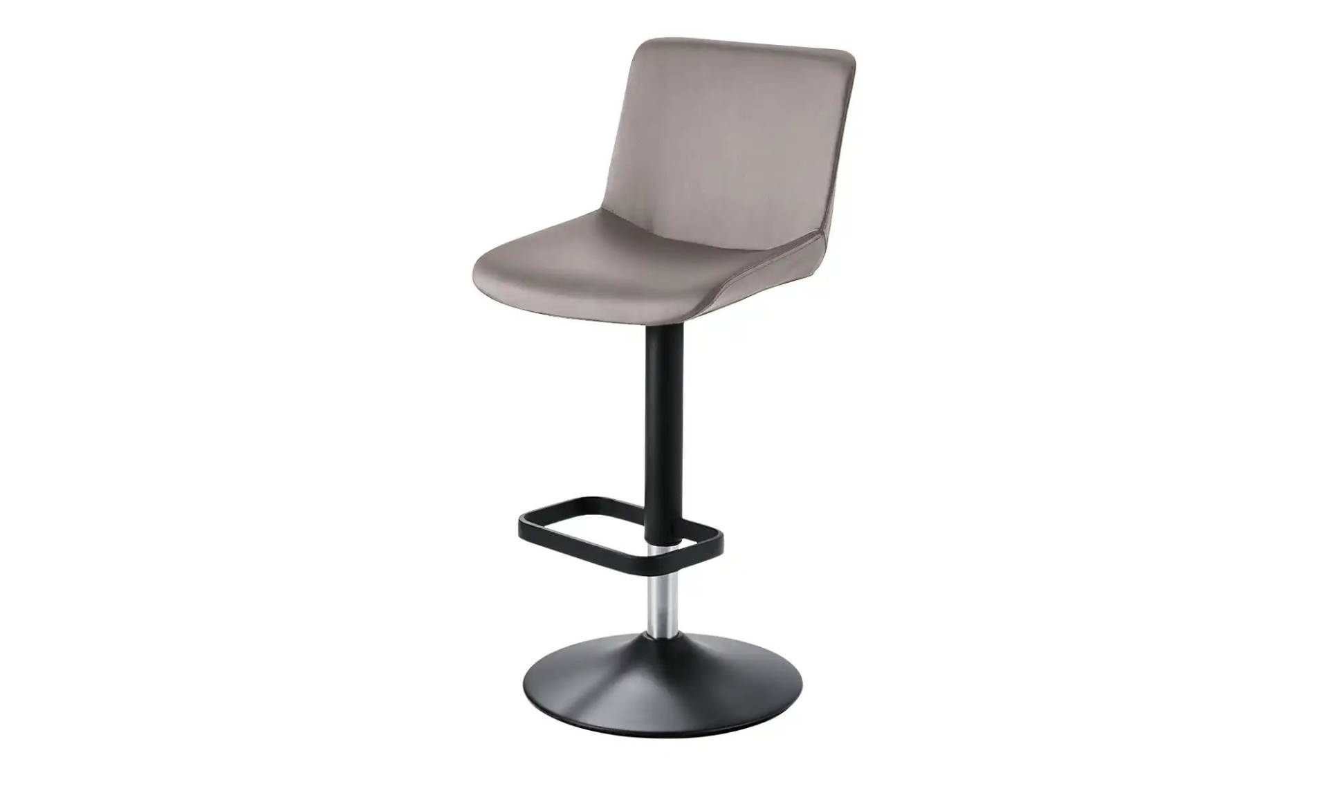 Barhocker  Leder  ¦ grau ¦ Maße (cm): B: 44 T: 38.0 Polstermöbel > Hocker > Barhocker - Möbel Kraft