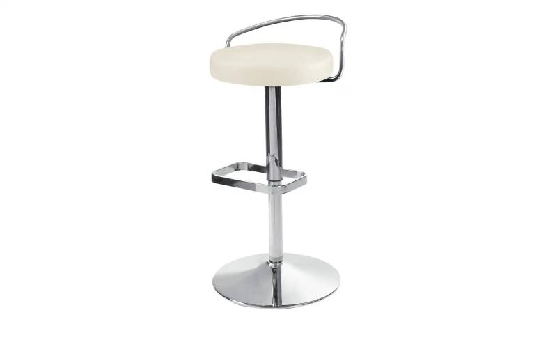 Barhocker mit Rückenbügel  Leder MyDivo ¦ weiß ¦ Maße (cm): B: 44 T: 46.0 Polstermöbel > Hocker > Barhocker - Höffner