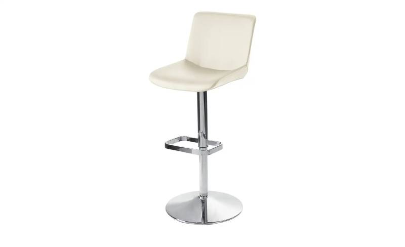 Barhocker  Leder  ¦ weiß ¦ Maße (cm): B: 44 T: 38.0 Polstermöbel > Hocker > Barhocker - Möbel Kraft