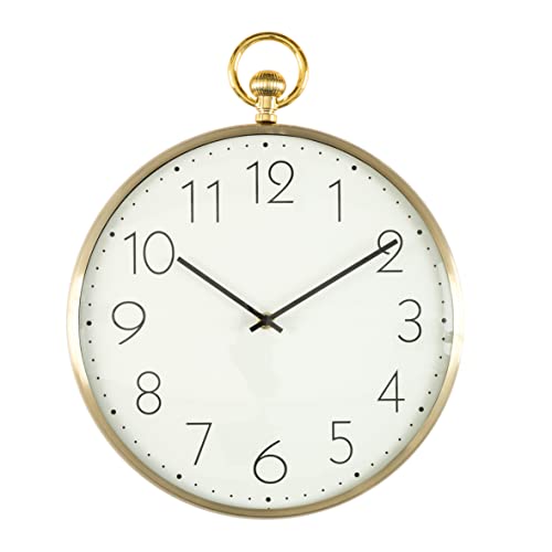 Baroni Home Modern Style PVC Wanduhr 32x5x39 cm Silent Big Numbers Gold mit Öse von Baroni Home