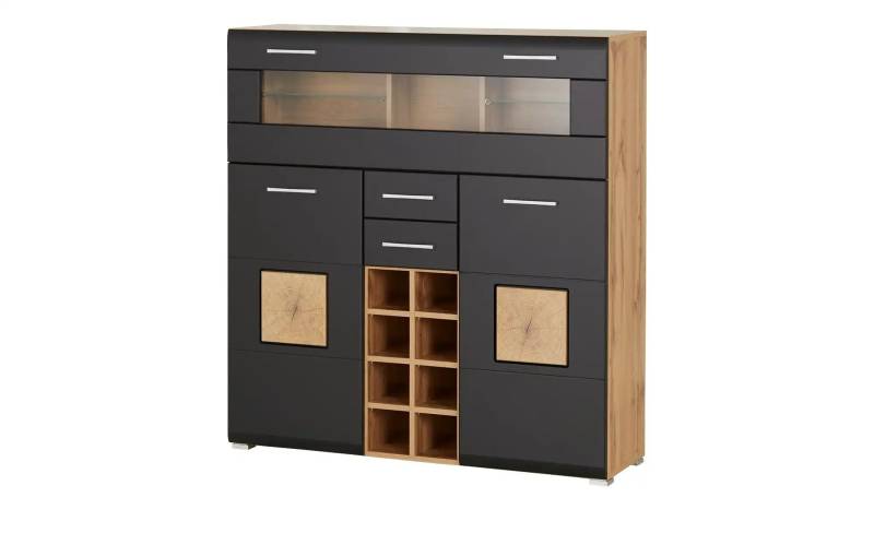 Barschrank   ¦ schwarz ¦ Maße (cm): B: 120 H: 129 T: 37.0 Kommoden & Sideboards > Highboards - Möbel Kraft
