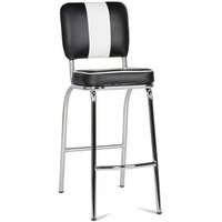 Barhocker PAUL in 2er Set Kunstleder Schwarz / Weiß