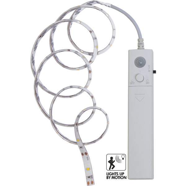 Batterie LED Streifen mit Bewegungsmelder 100cm 2W = 110 Lumen warmweiß 3000k